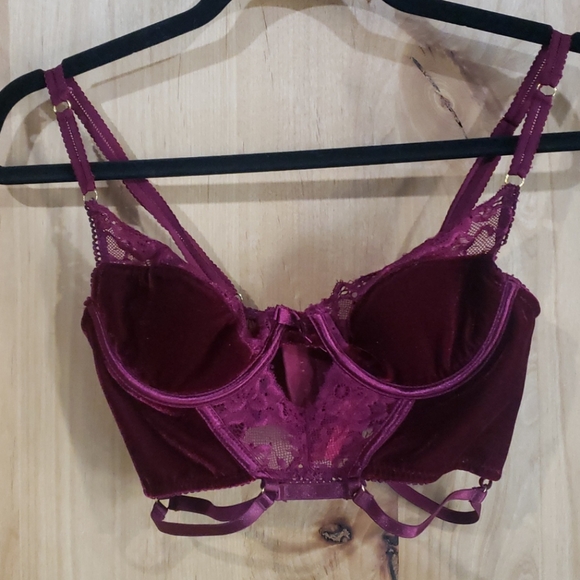 SEVEN 'TIL MIDNIGHT velvet & lace LONGLINE BUSTIER - Picture 4 of 6